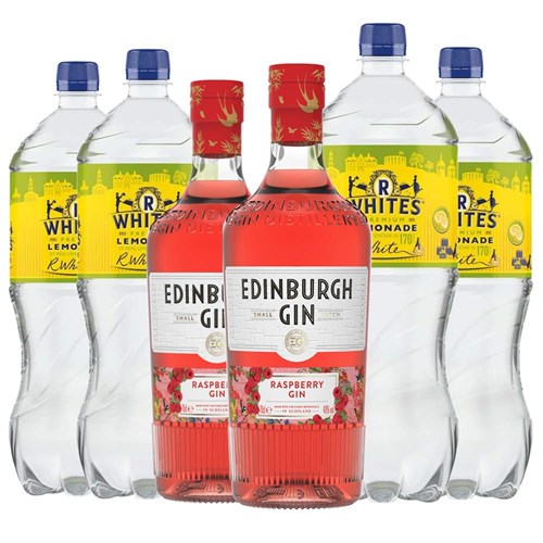 Case of 6 with Edinburgh Raspberry Gin 70cl and R. White’s Lemonade | Spirit & Mixer Set